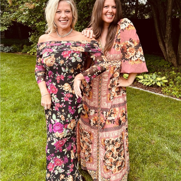 Anthropologie Floral Maxi Dress - Pink and Black - Picture 6 of 7